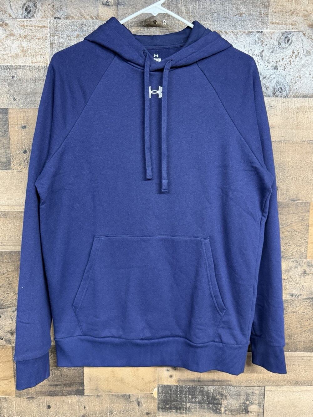 Under Armour Men’s Size Small Loose Fit Rival Fleece Hoodie Blue NWT SKU 0028